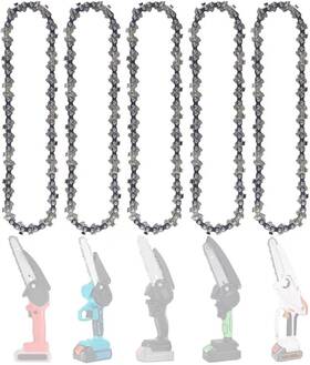 Abroman 711181609622 5 Pack 4 Inch Mini Chainsaw Chain Replacement For Cordless Electric Portable A