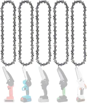 Abroman 711181609622 5 Pack 4 Inch Mini Chainsaw Chain Replacement For Cordless Electric Portable A