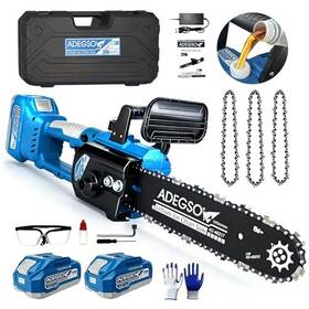 Adegso Ad-40217 12 Inch Brushless Cordless Chainsaw Hand Held Chain Saw With 2 X 4.0ah