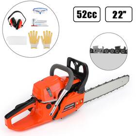 Amotopart H014-a008 52cc Chainsaw 22inches Bar Powered Engine 2 Cycle Gasoline Chain Saw Orange