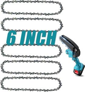 Anckne 748327993895 6 Inch Chainsaw Chain 5 Pieces Replacement Chains For All 6-inch Cordless Elect