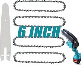 Anckne 748327995370 6 Inch Chainsaw Chain 4 Pieces Replacement Chains With Bar For Almost 6-inch Co