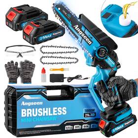 Angseen 717331315429 Mini Chainsaw 6 Inch 1000w Brushless Motor Electric Cordless With 40