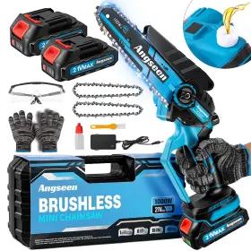 1000w Angseen 717331315429 Mini Chainsaw 6 Inch Brushless Motor Electric Cordless With 40