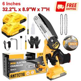Anttctig 012763300006 6in Mini Cordless Chainsaw Lightweight Electric Saw For Tree Trimming And Cutting