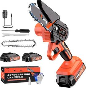 Aokia 711181838794 Cordless Mini Chainsaw 21v 4in Electric Handheld And Portable Power Chain