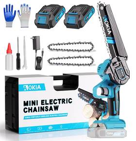 Aokia Fs001 Mini Chainsaw 6 Inch Cordless Electric Handheld Chain Saw With 2 Batteries Sm