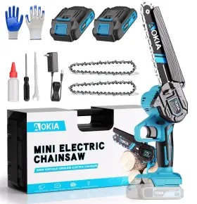 Fs001 Aokia Mini Chainsaw 6 Inch Cordless Electric Handheld Chain Saw With 2 Batteries Sm