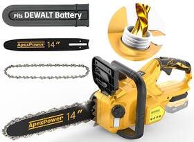 Apexpower 26810 14 Inch Brushless Electric Chainsaw Cordless For Dewalt 20v Battery Compact