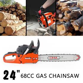 Artudatech H014-a017 24 Inch 68cc Gasoline Chainsaw Cutting Wood Gas Sawing Aluminum Crankcase Chain Saw
