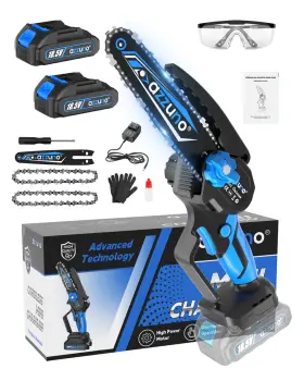 Azzuno 765551178867 Mini Chainsaw Cordless Portable Handheld Seniors Friendly Recharge