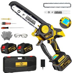 Bahoomed 748253828964 8 Inch Mini Chainsaw Cordless - 2024 Upgraded Handheld Electric With 2 P