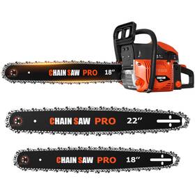 Baotree 25068-18-22 62cc Gas Chainsaw Professional With 2-stroke Engine 18inch And 22inc