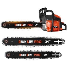Baotree 25068-20-24 62cc Gas Chainsaw Professional With 2-stroke Engine 20inch And 24inc