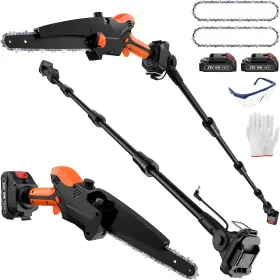 Brovr 313029085065 2-in-1 Cordless Pole Saw And 8 Inch Mini Chainsaw Battery Powered Electric Saws