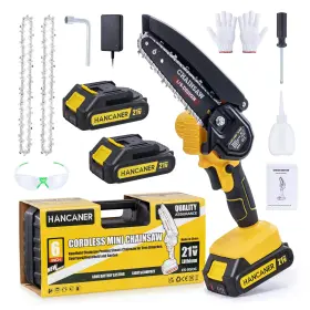 E23535us-2 Cacagoo New 6 Inch 20v Cordless Mini Chainsaw 2 Batteries Safe And Ergonomic Easy Use