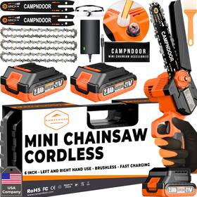 Campndoor 198715638042 Mini Chainsaw Cordless 6 Inch - Self Oiling Chain Saw Battery Powered