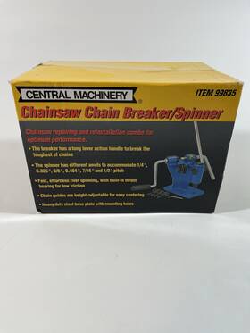 Central Machinery 99835 Chainsaw Saw Chain Breaker Spinner Combo Repair Tool Bench Mounted