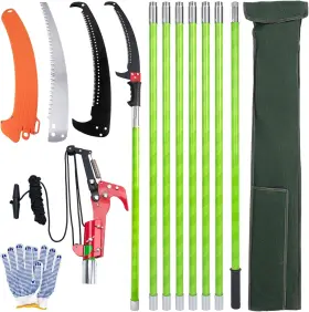 Cmood 445004917924 Pole Saws For Tree Trimming 7.3-27 Ft Manual Saw Extendable Trimmer