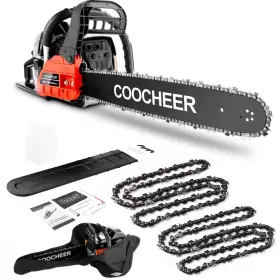 005098 Coocheer Gas Chainsaw 62cc 20 Inch 2-cycle Engine Portable Power Chain Saw Woodcu