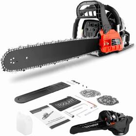 Coocheer 975466254196 62cc Gas Chainsaw 20 Inch Power Chain Saw With 2 Chains 2-cycle 3.5 Hp Ga