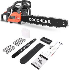 Coocheer 975526292939 20 Inch Chainsaw Gas 62cc 2-stroke Portable Gasoline W