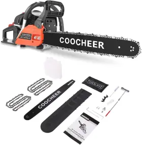 Coocheer 975526292939 20 Inch Chainsaw Gas 62cc 2-stroke Portable Gasoline W