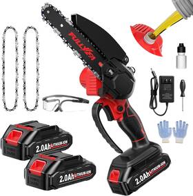 Corp 726084439450 Mini Chainsaw Cordless 6-inch Portable Electric Chainsaws With 2 Batteries Han