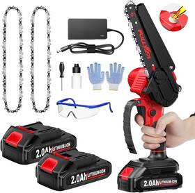 Corp Fcs103-001 Mini Chainsaw Cordless 6-inch Electric Chainsaws With 2 2.0ah Batteries And Chain