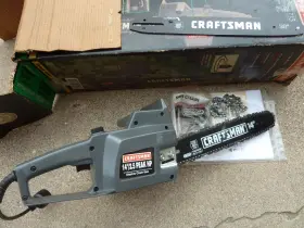 358.34110 Craftsman Corded Electric 14 Inch Chainsaw With 3 Chains And Extra Bar 12 Amp 2.5 Hp