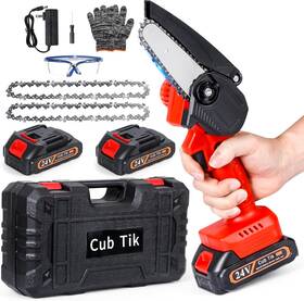 Cub Tik Rf0001 Mini Chainsaw Cordless 4 Inch Battery Powered One Hand Electric Chainsa
