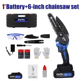 Dayplus 006825608335 6 Inch Cordless Electric Chainsaw Cutting Saw Cutter Tree Branch Wood Cut Brushless
