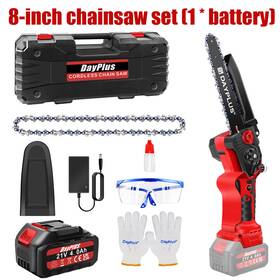 Dayplus 725683302066 1/2 Batteries Mini Cordless Chainsaw 8 Inch Electric One-hand Saw Wood Cutter Us