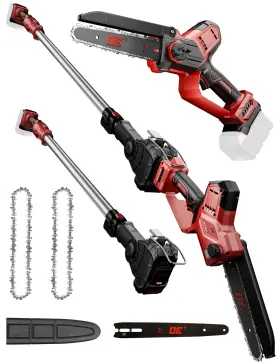 26816 Deforce 2in1 Cordless Electric Pole Saw For Milwaukee M18 18v Battery Brush