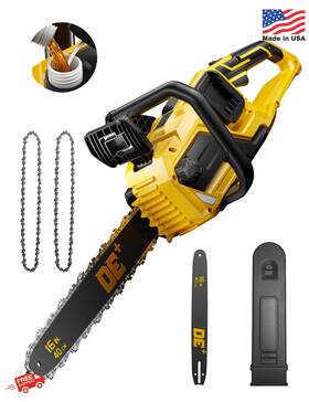 Deforce 799787489312 16 Inch 40v Cordless Electric Chainsaw For Dewalt 20v Batteries Brushless