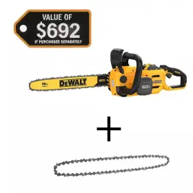 Dewalt 313115846860 60v Max 18 Inch Brushless Battery Powered Chainsaw Kit With 1 Flexvolt 3ah Batte