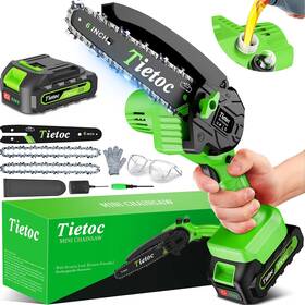 Direct 744759670632 Tietoc Mini Chainsaw Cordless 6 Inch Chainsaws Battery Powered With Security Loc