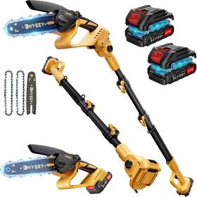 Dnveev 313027441481 Cordless Pole Saw And Mini Chainsaw 2-in-1 Lightweight Electric For Tree