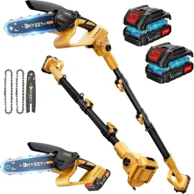 Dnveev 313027441481 Cordless Pole Saw And Mini Chainsaw 2-in-1 Lightweight Electric For Tree