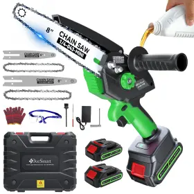 Cs08g Docsmart Electric Chainsaws 8 Inch And 6 2 Pack Rechargeable Batteries Cordless Mini Hand