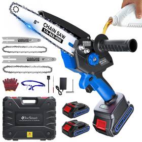 Docsmart Cs08nb Electric Chainsaws 8 Inch And 6 2 Pack Rechargeable Batteries Cordless Mini Hand