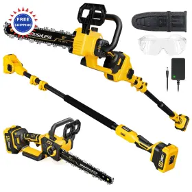 Gj-23 Dooyutool Pole Saw Cordless 10 Inch 5 Ft Electric Chainsaw For Tree Trimming 2-in-1 Saws