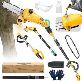 Ecarke 313108021038 Cordless Pole Saw Compatible With Dewalt 20v 16ft Max Total Reach 8 Inc