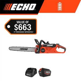 Echo 445013530596 56v 18 Inch Cordless Electric Battery Brushless Rear Handle Chainsaw Kit With 5.0