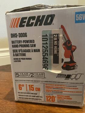 Echo Dhs-3006 56v Cordless Brushless Mini Pruning Chainsaw With Battery And Charger