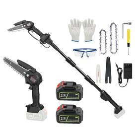 Edge Collections Gpct4655 New 2-in-1 Cordless Pole Saw Mini Chainsaw - Length Batteries 4in/6in Chains