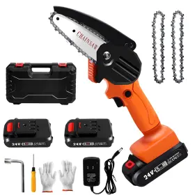Elis-3 Elismart Mini Chainsaw Cordless - 4inch Small Electric Chain Saw/24v 2500 Mah Battery