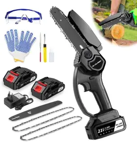Elvejaem 764155696265 Mini Chain Saw Battery Powered 6 Inch Cordless Chainsaw Handheld Small Ch