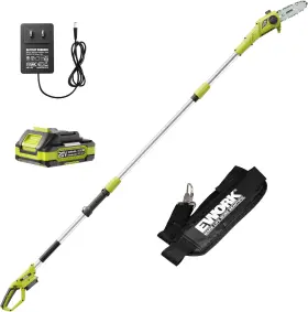 Ek-tt2008g Ework 20v 8 Inch Cordless Pole Saws For Tree Trimming Extension Up To 14.2ft