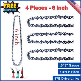 Fifchall 313088513509 6 Inch Mini Chainsaw Chain 4pcs Cordless Electric Portable